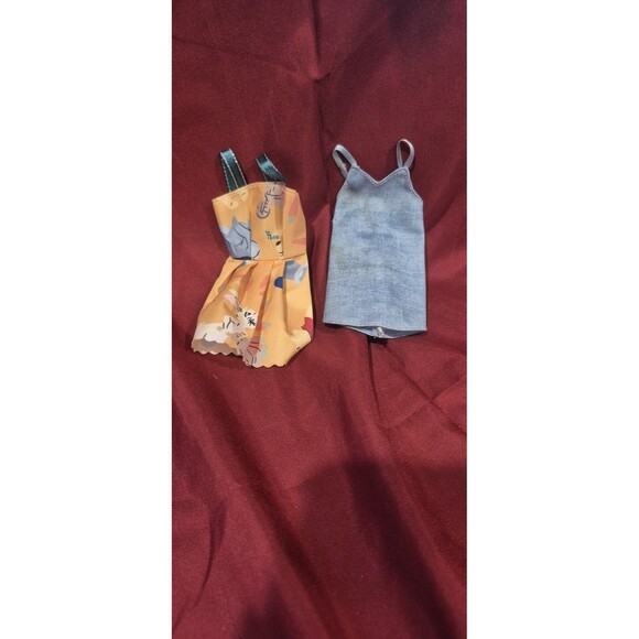 Barbie Other - 2 Barbie Dresses Denim  Winnie The Pooh EUC No Tag Read